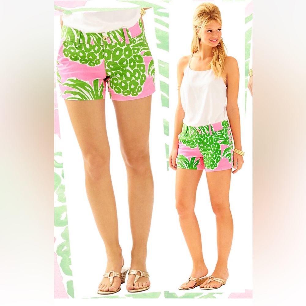 EUC Lilly Pulitzer Pink Pout Flamenco Callahan Shorts Size 8